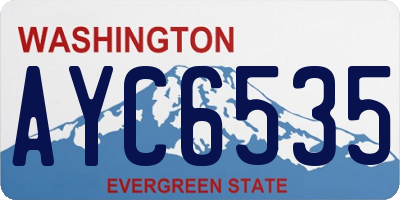 WA license plate AYC6535