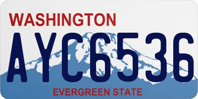 WA license plate AYC6536
