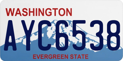 WA license plate AYC6538