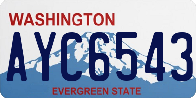WA license plate AYC6543