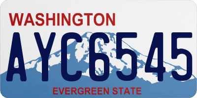 WA license plate AYC6545