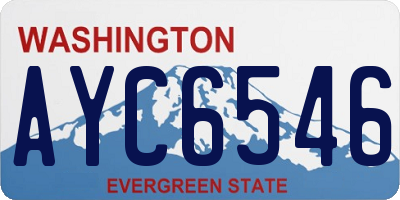 WA license plate AYC6546