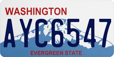 WA license plate AYC6547