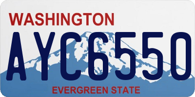 WA license plate AYC6550