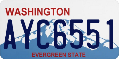 WA license plate AYC6551