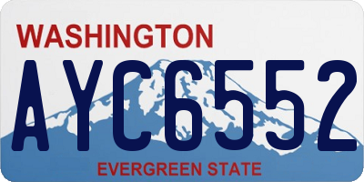WA license plate AYC6552