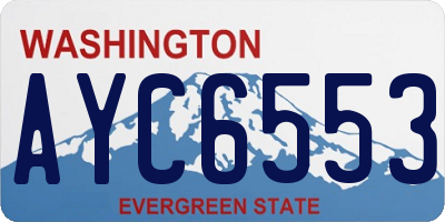 WA license plate AYC6553