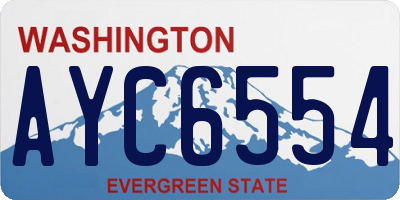 WA license plate AYC6554