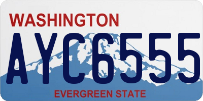 WA license plate AYC6555