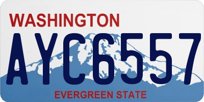 WA license plate AYC6557