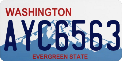 WA license plate AYC6563