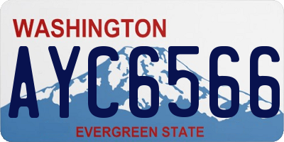 WA license plate AYC6566