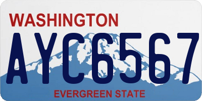 WA license plate AYC6567