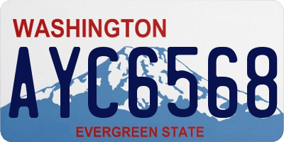 WA license plate AYC6568