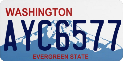 WA license plate AYC6577