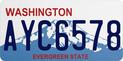 WA license plate AYC6578
