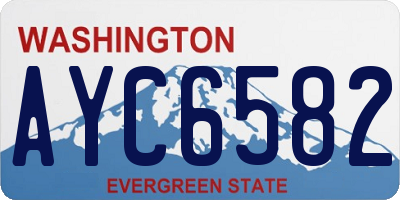 WA license plate AYC6582
