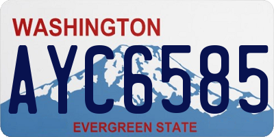 WA license plate AYC6585
