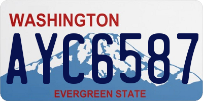 WA license plate AYC6587