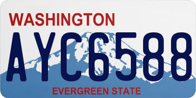 WA license plate AYC6588
