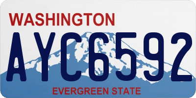 WA license plate AYC6592