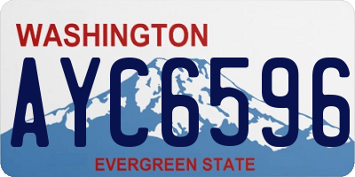 WA license plate AYC6596