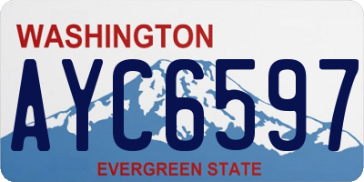 WA license plate AYC6597