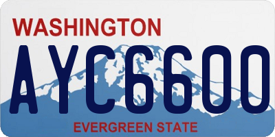 WA license plate AYC6600