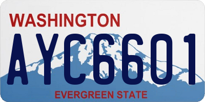 WA license plate AYC6601