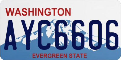 WA license plate AYC6606