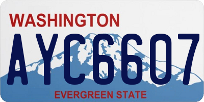 WA license plate AYC6607