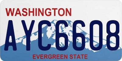 WA license plate AYC6608