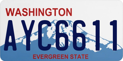 WA license plate AYC6611