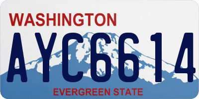 WA license plate AYC6614