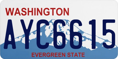 WA license plate AYC6615