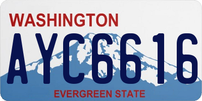 WA license plate AYC6616