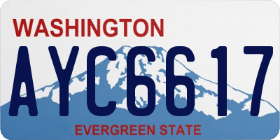 WA license plate AYC6617