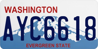 WA license plate AYC6618