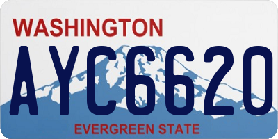 WA license plate AYC6620