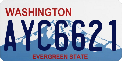 WA license plate AYC6621