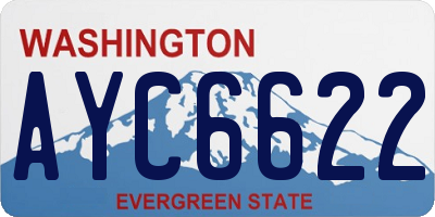 WA license plate AYC6622