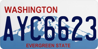 WA license plate AYC6623