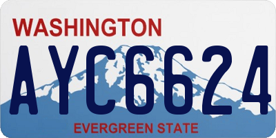 WA license plate AYC6624