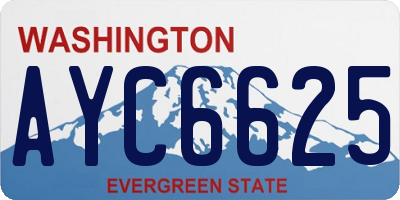 WA license plate AYC6625