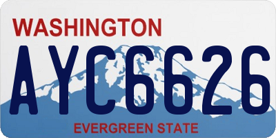 WA license plate AYC6626