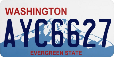 WA license plate AYC6627