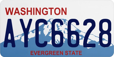 WA license plate AYC6628
