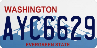 WA license plate AYC6629