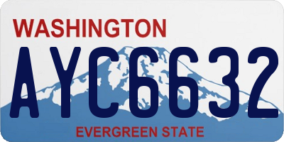 WA license plate AYC6632