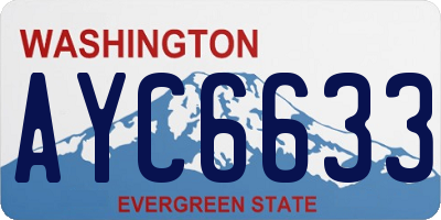 WA license plate AYC6633